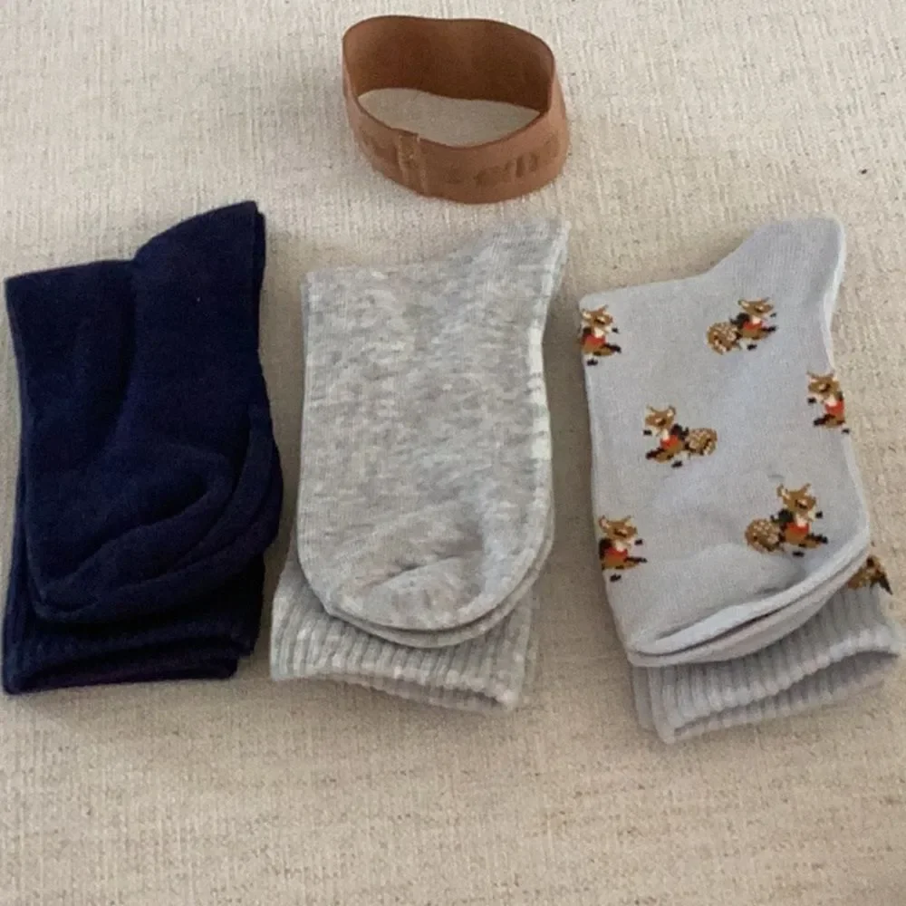 SKIMS Women's Blue Sport Sock 3-Pack, Crew socks, Blues/Grey, one size, NWT